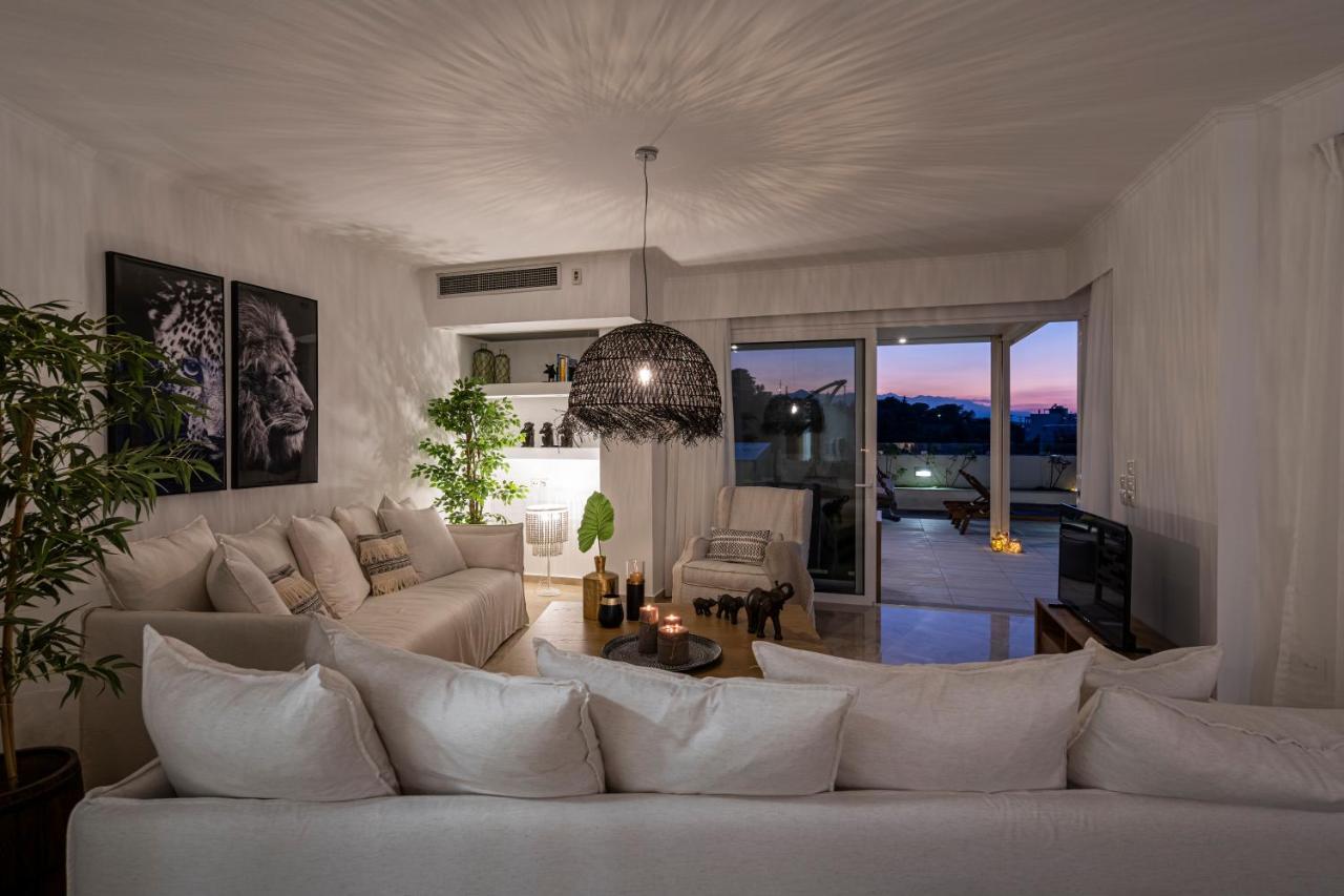 Helen Luxury Holiday House With Sea View Rethymno  ภายนอก รูปภาพ